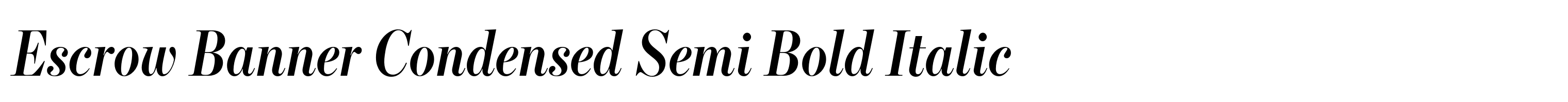 Escrow Banner Condensed Semi Bold Italic